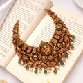 Goddess Lakshmi Colour Beads Golden Necklace