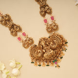 Heritage Pink Stone Golden Lakshmi Necklace