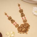 Heritage Pink Stone Golden Lakshmi Necklace