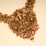 Antique Gaja Lakshmi Peacock Golden Necklace