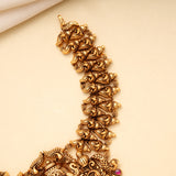 Antique Gaja Lakshmi Peacock Golden Necklace
