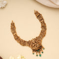 Golden Divine Lakshmi Emerald Beads Necklace
