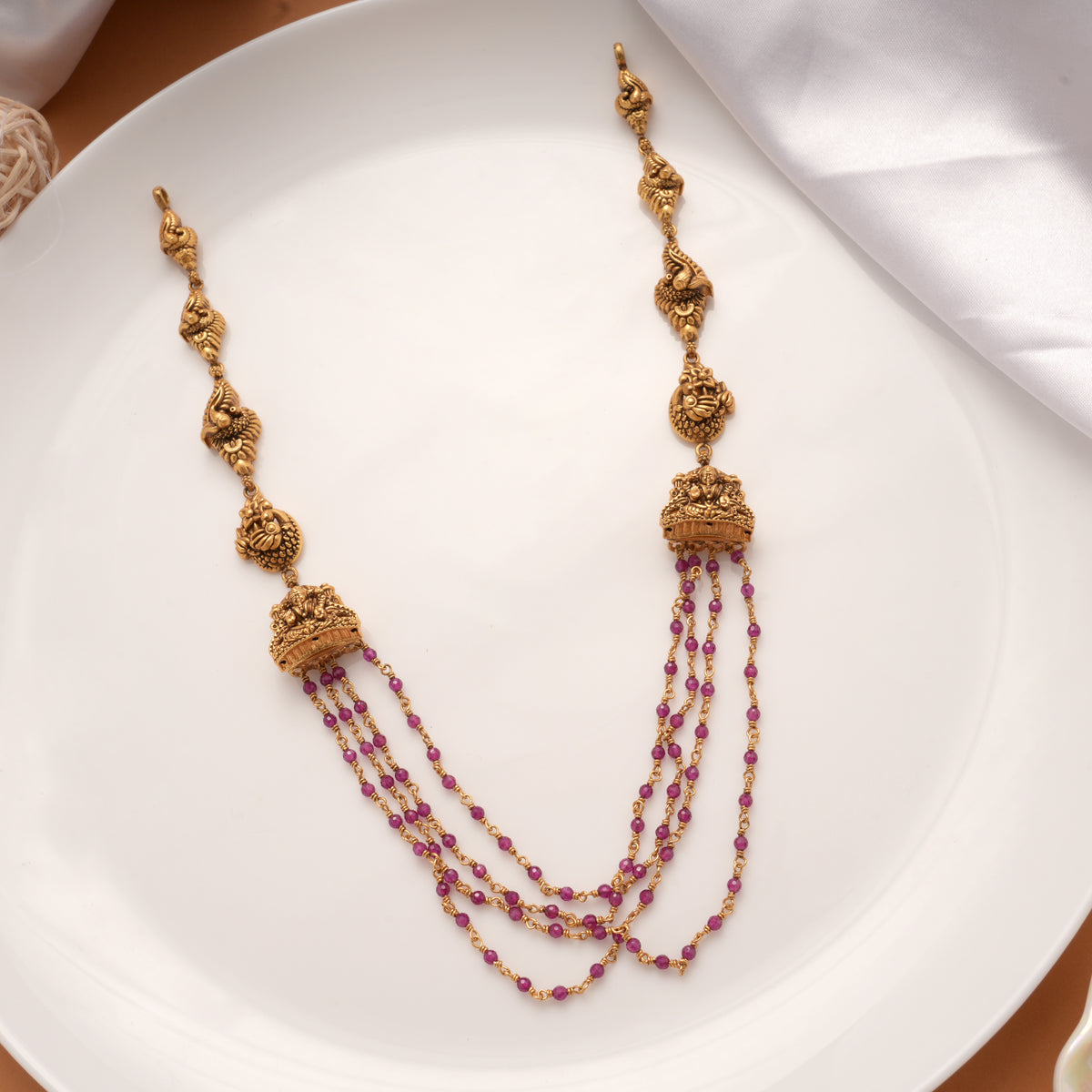 Antique Layered Pink Beads Haram