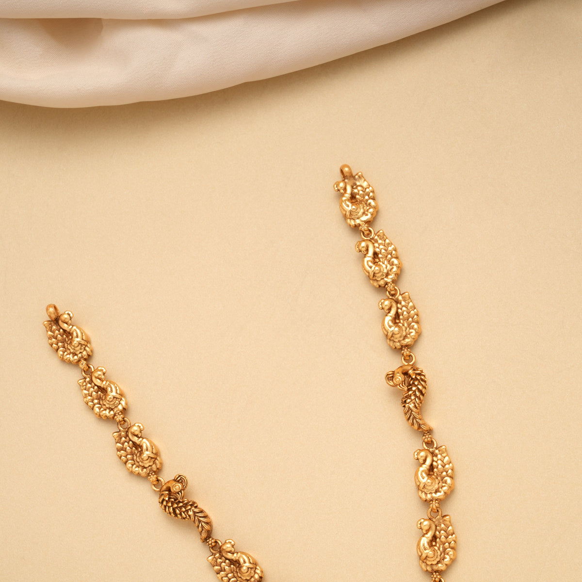 Devotional Lakshmi Green Beads Golden Necklace
