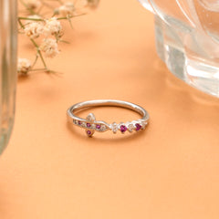 Regal T Shape Stones Silver Ring