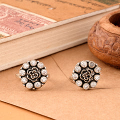 Antique Crown Petal Silver Toe Ring