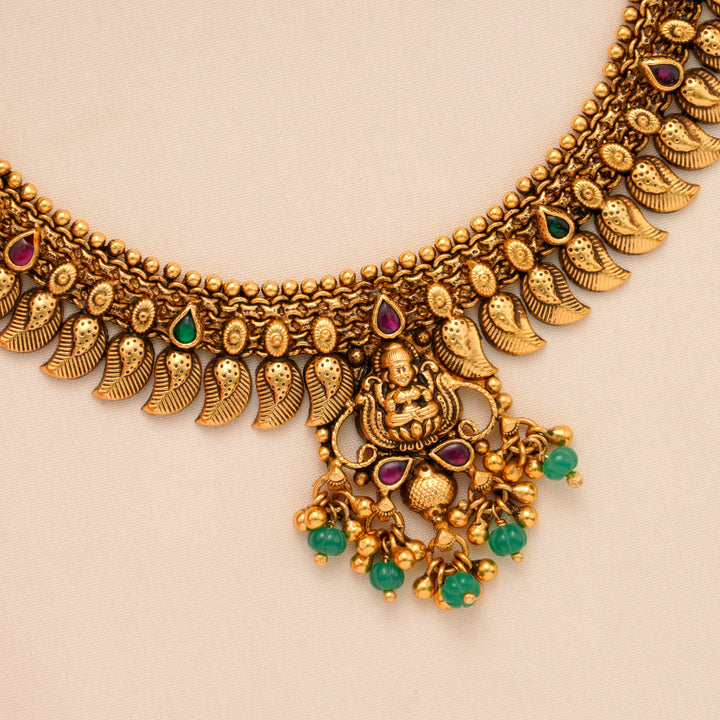 Mango Leaf Antique Lakshmi Necklace