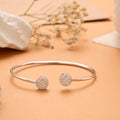 Shining Dual Round Halo Silver Bracelet