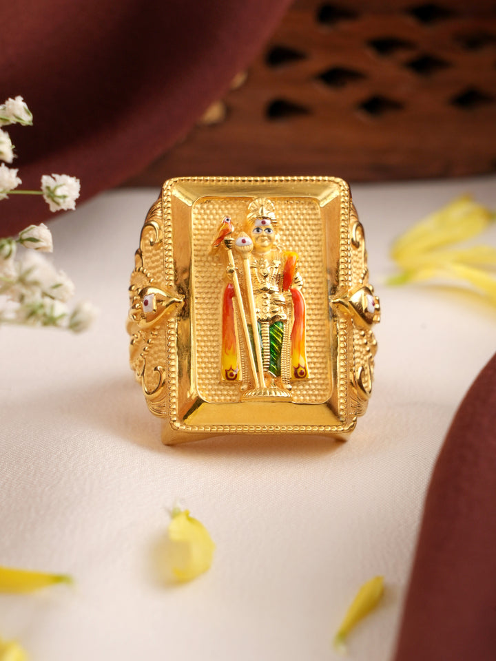 Elegance of Lord Muruga Gold Ring