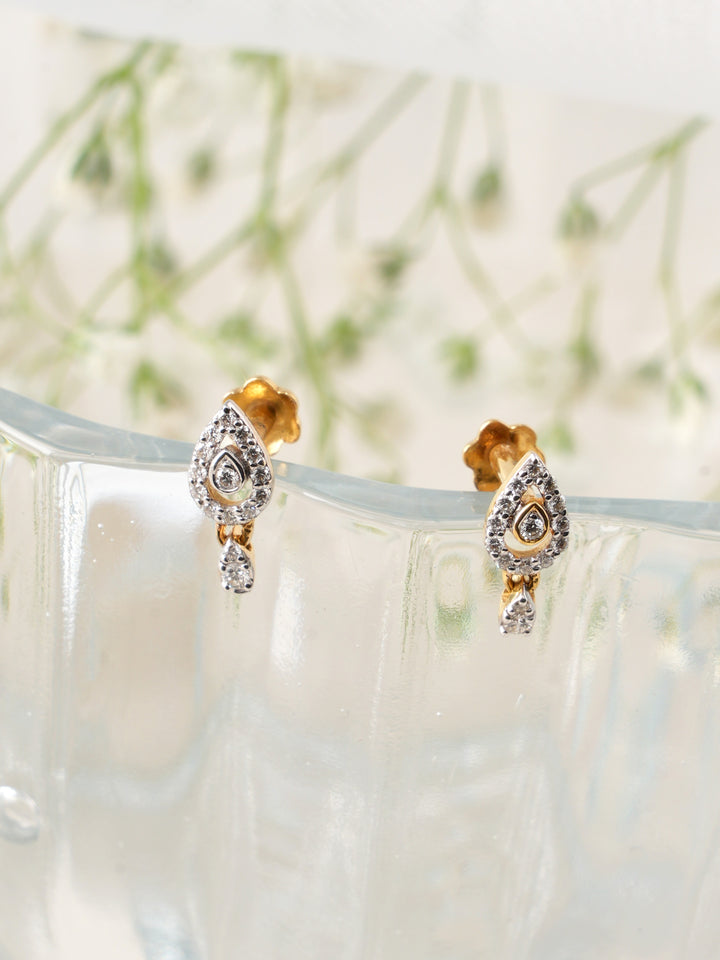 Whispering Shine Drop Diamond  Studs