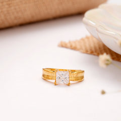 Single Solitaire Stone Golden Ring