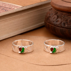 Charming Enamel Silver Toe Ring