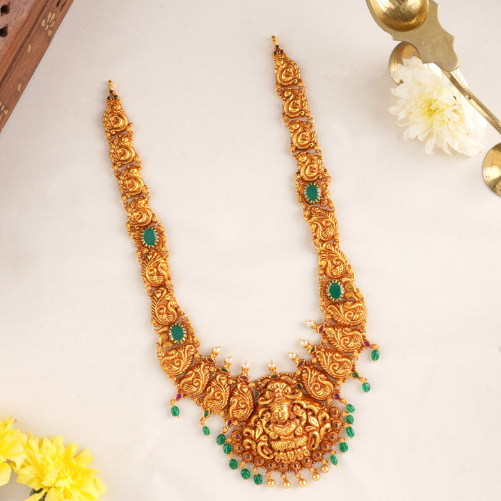 Emerald Lakshmi with Drops Nagas Haram