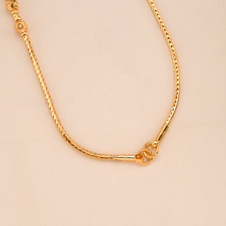 Elegant Gold Plated Bead Mugappu Chain