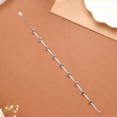 Vibrant Violet Stone Silver Women’s Bracelet