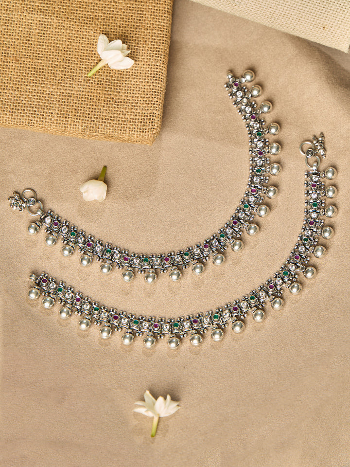 Jeweled Whisper Antique Anklet