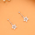 Crystal Star Floral Silver Koppu Earrings