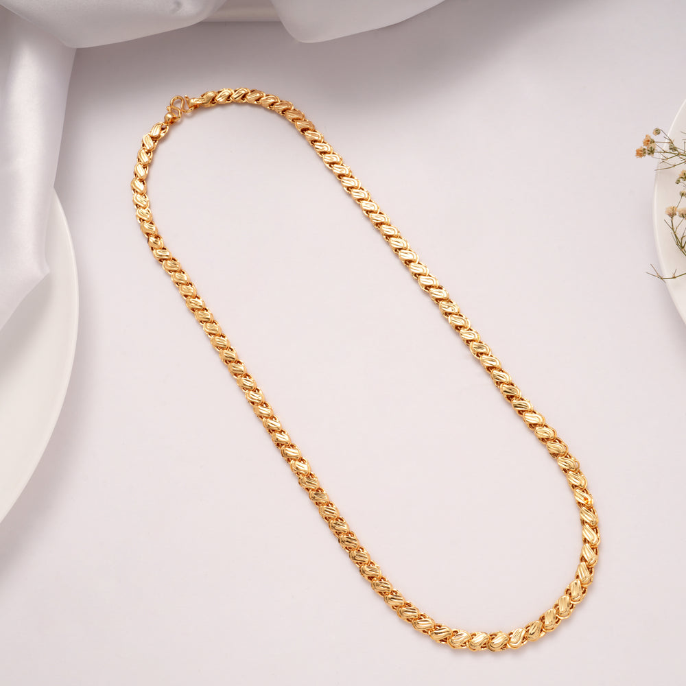 Stylish Lotus Petal Design Golden Chain