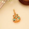 Golden Dhanalakshmi Enamel Pendant