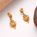 Divine Leaf Lakshmi Golden Earrings