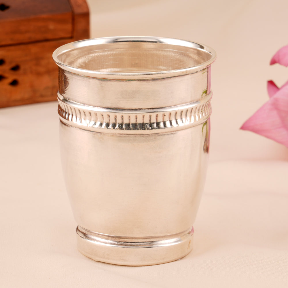 Polished Round Silver Glass