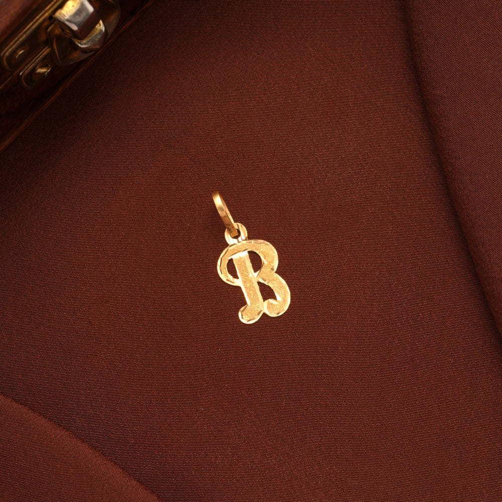 Alphabet B Gold Pendant
