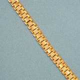 Regal Square Shape Link Gold Bracelet