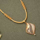 Pretty Paisley Design Pendant Golden Necklace