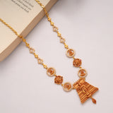 Meenakshi with Temple Casting Golden Necklace Set