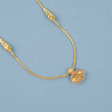 Dual Tone Tiny Shape Pendant Gold Necklace