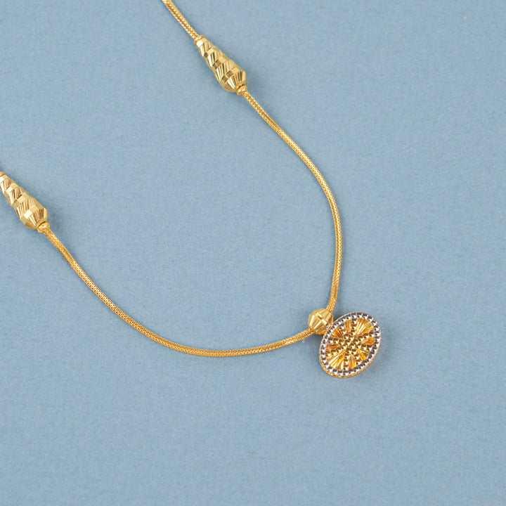 Dual Tone Tiny Shape Pendant Gold Necklace