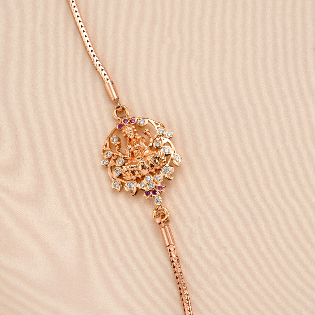Ruby Lakshmi Rose Gold Silver Mugappu Chain