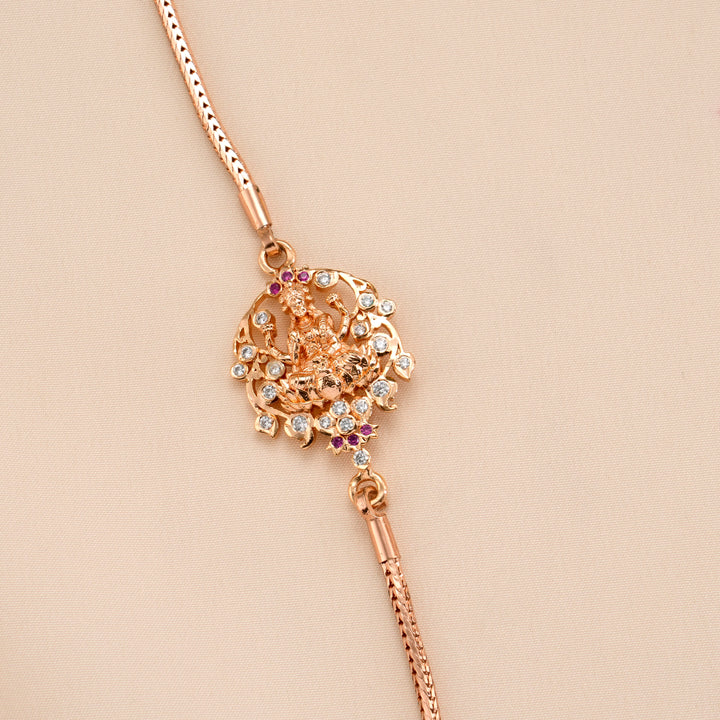 Ruby Lakshmi Rose Gold Silver Mugappu Chain