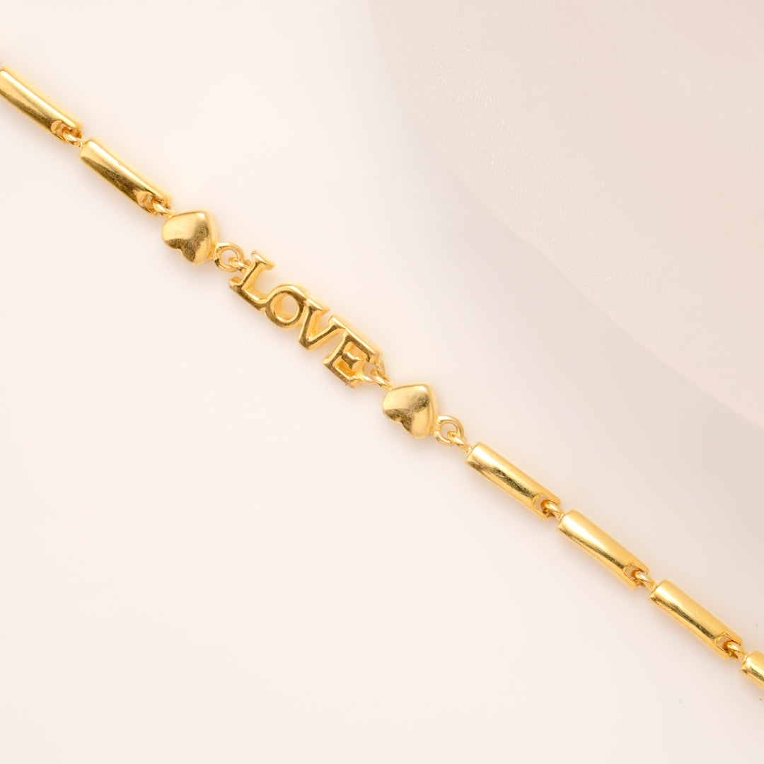 Classic LOVE Letter Bracelet with Heart Charms