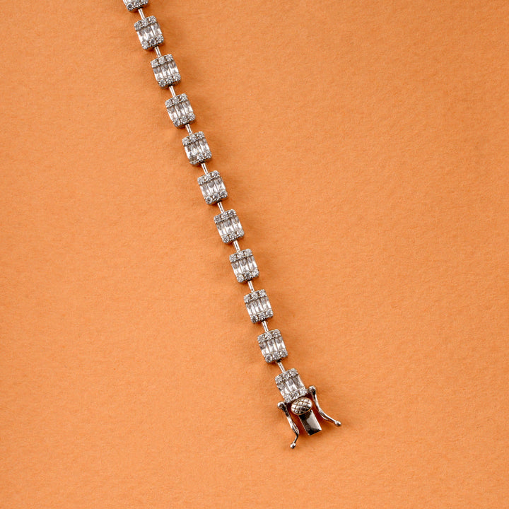 Silver Iced Flooded Out Bracelet