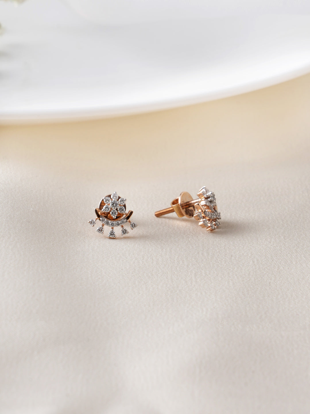 Twilight Bloom Diamond Ear Studs