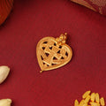 Gold Heart Pendant with Cross Motif Thali