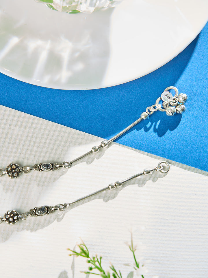 Moonlit Floral Antique Anklet