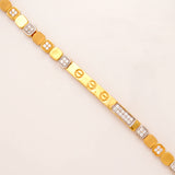 Dual Finish Square Shape Gold Bracelet for Women