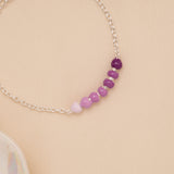 Purple Gradient Beaded Baby Silver Bracelet