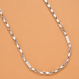 Angular Link Style Men’s Silver Chain