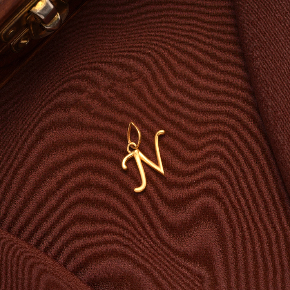 Letter N Gold Pendant