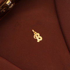 Stylish Yellow Gold Letter B Initial Pendant