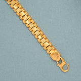 Regal Square Shape Link Gold Bracelet