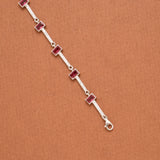 Radiant Women’s Red Stone Silver Bracelet