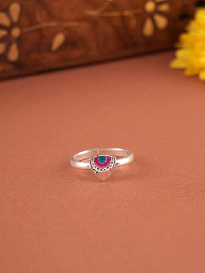 Triangle Shaped Blue and Pink Enamel Metti