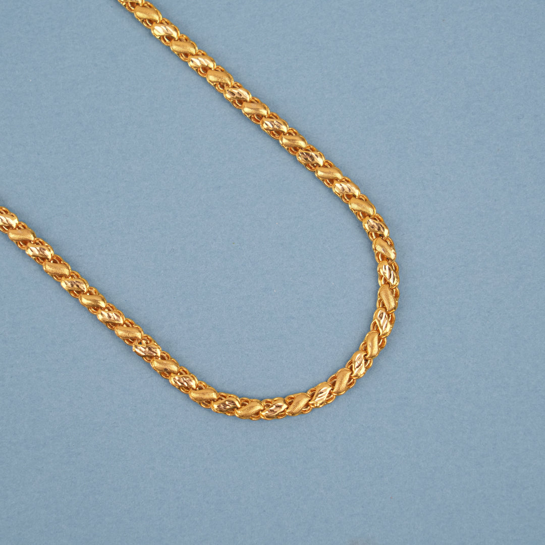 Classic Lotus Pattern Gold Chain for Men