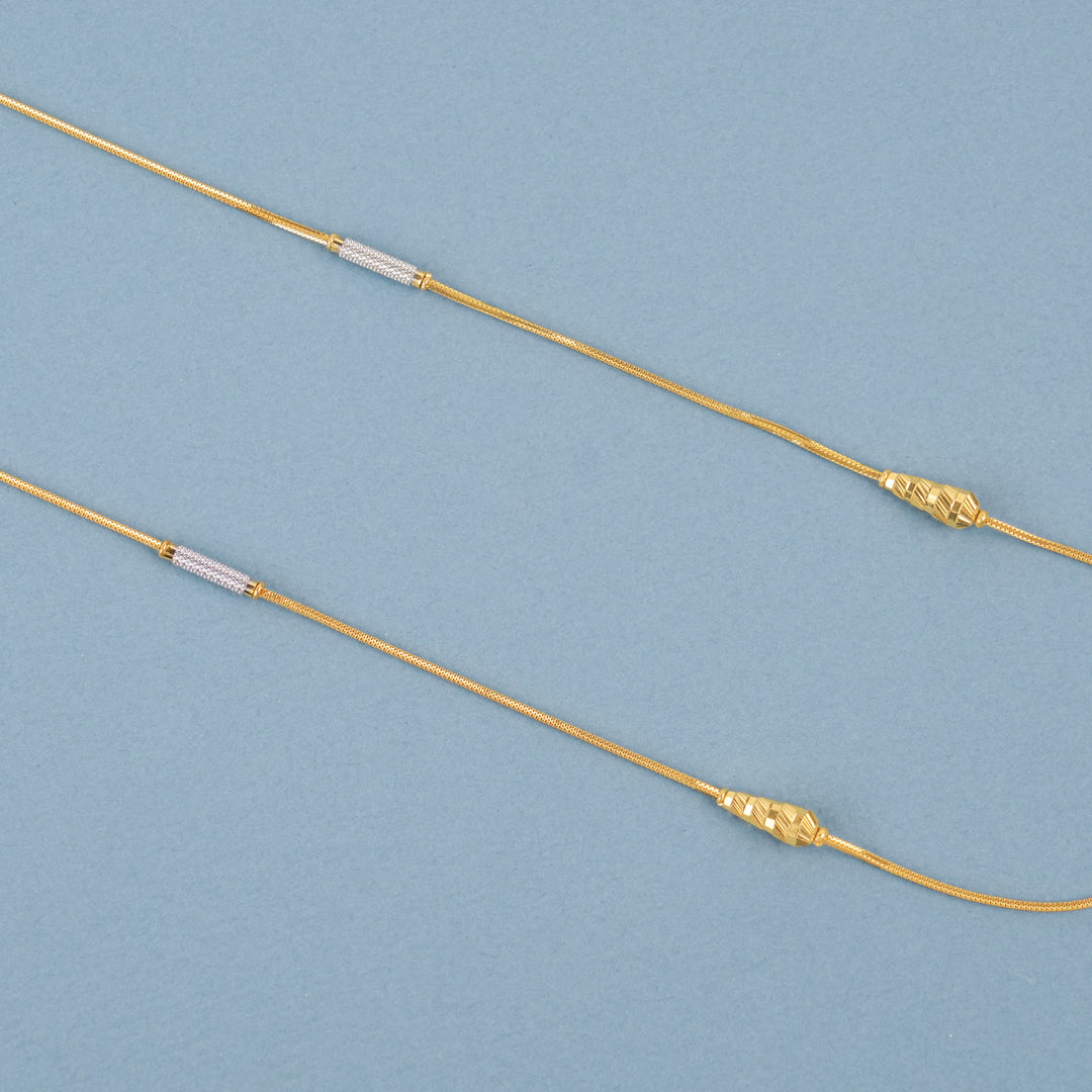 Dual Tone Tiny Shape Pendant Gold Necklace