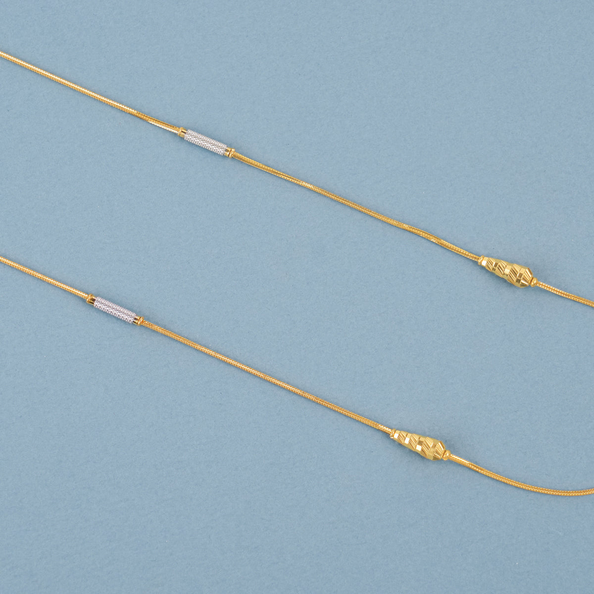 Dual Tone Tiny Shape Pendant Gold Necklace