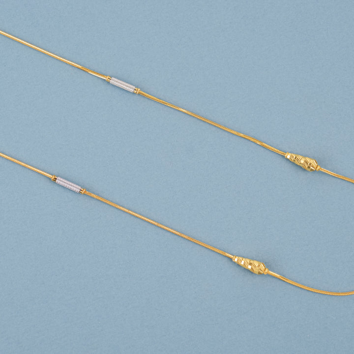 Dual Tone Tiny Shape Pendant Gold Necklace